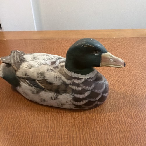 Vintage wooden mallard duck - wooden, 6"